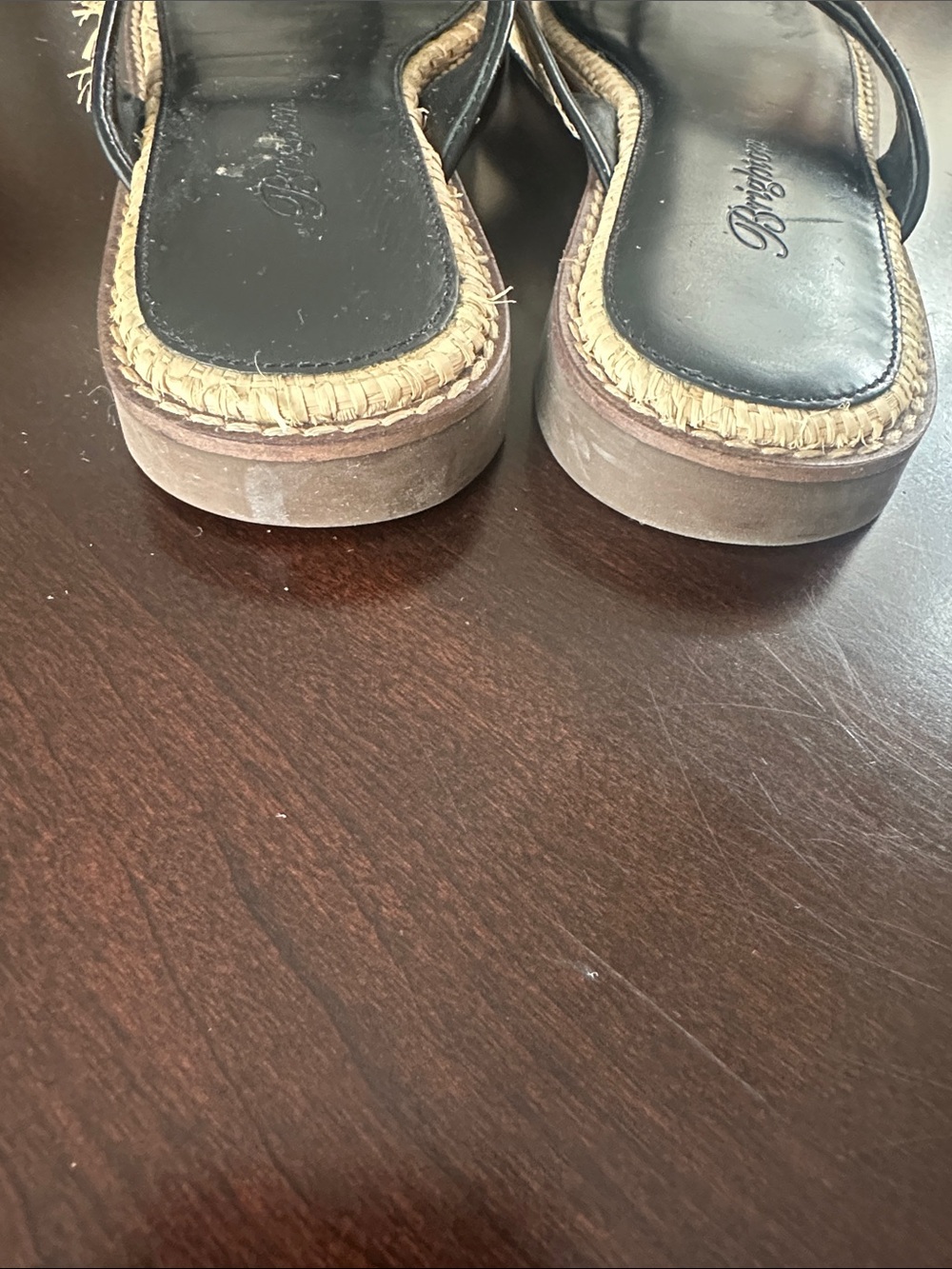 Brighton Womens Orchid Leather Rafia Thong Flip Flop Sandals Size 7.5 - Picture 5 of 11